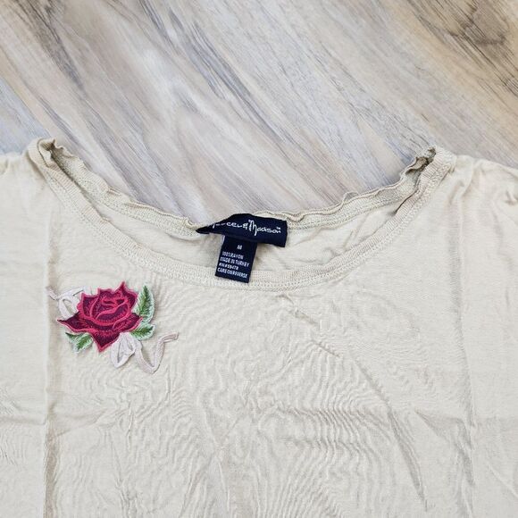 🍑Mercer & Madison Tan Batwing Top Medium - Picture 3 of 12